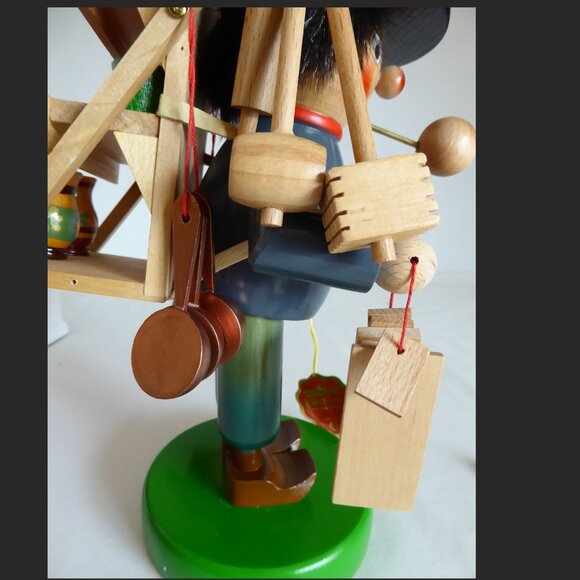 NEW 11” STEINBACH GERMANY MERCHANT MERCATOR PEDDLER WOOD INCENSE SMOKER - Picture 13 of 16